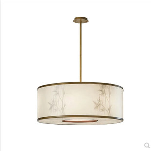 宋代美学禅竹影古典设计客厅餐厅卧室灯新中式吊灯布艺餐厅灯饰