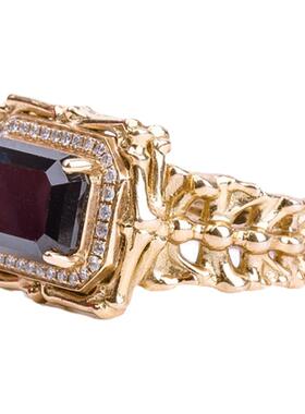 豪华男士18K金蓝宝石戒指