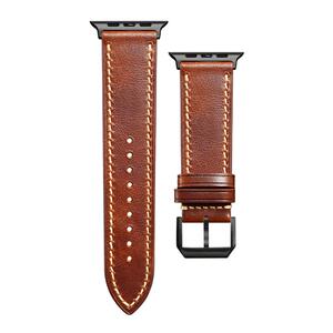 适用苹果iWatch11手表带真皮Apple Watch Ultra2/3复古牛皮表带