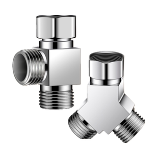 铜洗衣机一进二出水龙头进水管一分二接头三通分水阀分流器转接头