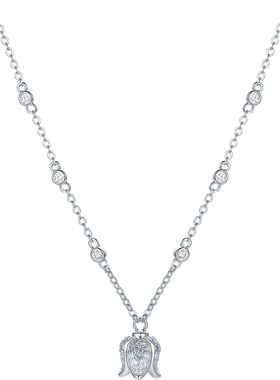 周六福项链女铃兰花链坠S925银高级感轻奢小众送女友圣诞礼物