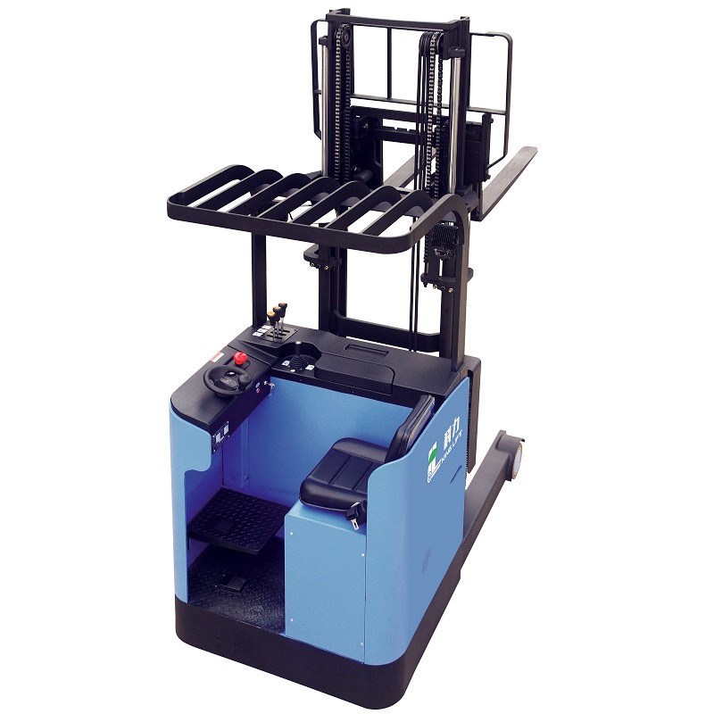 座驾前移式电动叉车站驾1吨2T高位上货架推高车带侧移智能堆高车