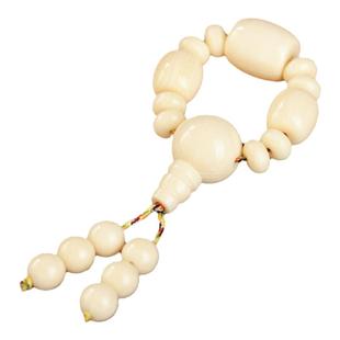 仿冰料猛犸象牙三通佛头套装藏式分体文玩圆珠金刚菩提手串配饰