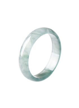 蓝水翡翠戒指素圈指环女尾戒玉戒