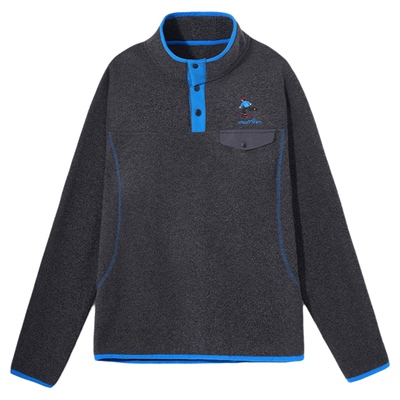 UMAMIISM有茂密声 新款撞色刺绣半高领保暖抗静电摇粒绒卫衣外套