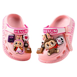 拉布布女童洞洞鞋夏季儿童拖鞋卡通可爱宝宝软底防滑外穿女孩凉鞋