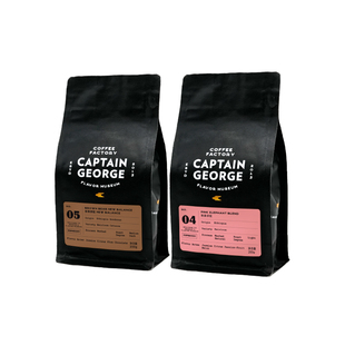 乔治队长 意式拼配浓缩咖啡豆套装 粉象+棕熊组合尝鲜袋装200g*2