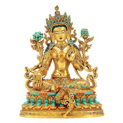 藏村铜鎏金客厅铜像藏式摆件