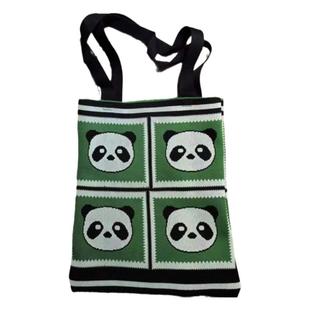 熊猫包包针织网红成都爷爷同款手提包挂件编织钥匙扣伴手礼纪念品