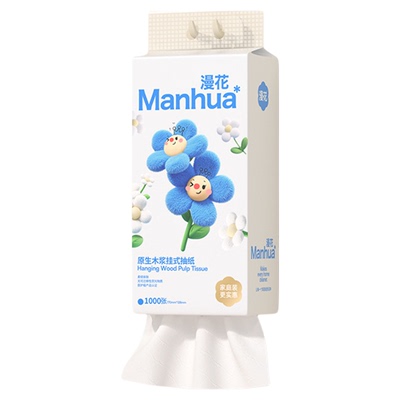 漫花原木悬挂式抽纸柔韧呵护抽纸