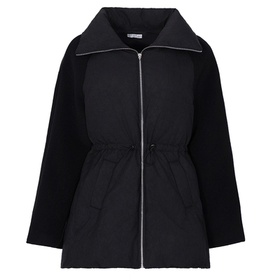 BLANCORE双面呢压褶拼接羽绒服