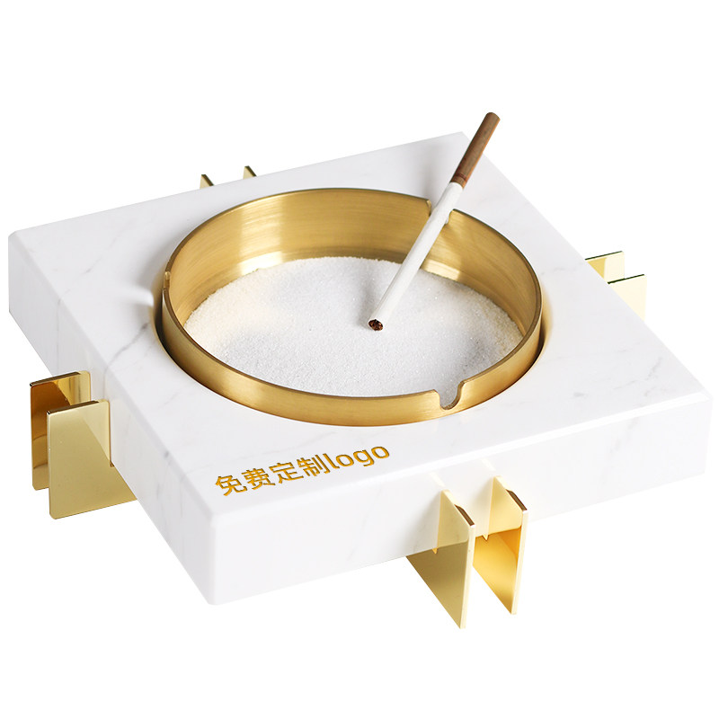 天然大理石烟灰缸玉石高级感
