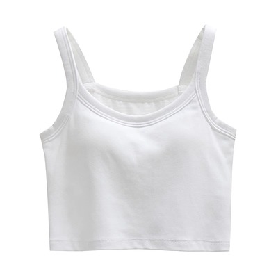 黑色白色带胸垫夏季吊带露背