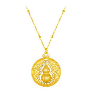 周大生时来运转葫芦项链S925银女锁骨链国风新中式生日礼物送女友