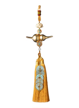 真品大五帝钱葫芦流苏挂件乔迁