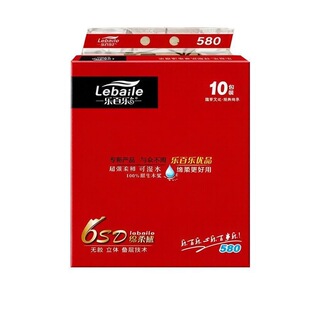 乐百乐抽纸580面巾纸五层加厚厕纸可湿水抽取式家用实惠装一整箱