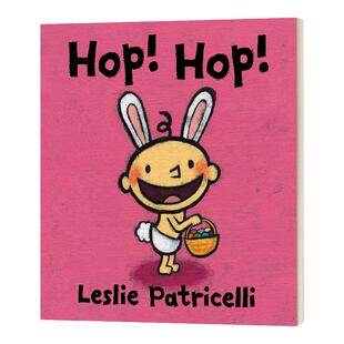 复活节跳跳兔 英文原版 Hop! Hop! 玩转颜色 一根毛小毛孩系列纸板书绘本 Leslie Patricelli 英文版 进口英语原版书籍