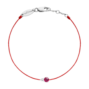 redline/红绳新款女士镶红宝石梨形钻石18K金Abby Rubis手链手绳