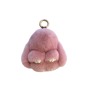 正版迷你獭兔毛小兔子挂件包包网红可爱毛绒装死挂饰兔汽车钥匙扣