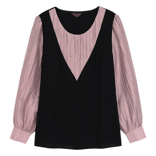 2026春装新款大码胖MM上衣女遮肉显瘦长袖高级感法式收腰A字衬衣