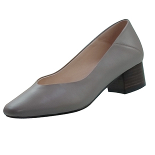 独佳丑手工鞋V口通勤软鞋法式方头复古粗跟显瘦牛皮软底百搭女单