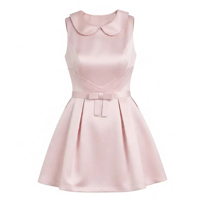 千金风缎面高级感连衣裙