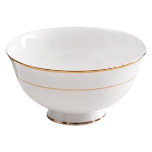 碗家用2025新款唐山骨瓷饭碗餐具套装金边高脚碗陶瓷碗汤碗面碗