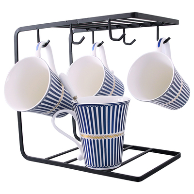 创意个性陶瓷马克杯客厅带杯架