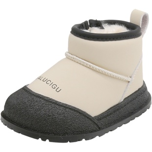 小童雪地靴保暖棉鞋宝宝婴儿鞋子秋冬款加绒短靴男童鞋女童学步鞋