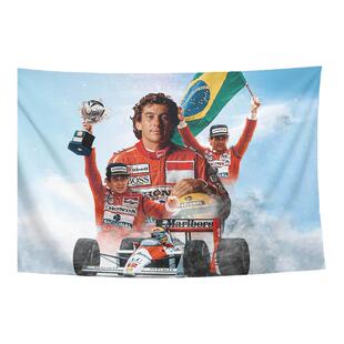 车神塞纳Senna埃尔顿赛纳复古F1定制装饰海报背景布挂布墙布挂毯