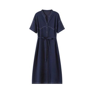 百家好品牌女装2026春季新款显瘦气质轻奢时尚休闲简约收腰连衣裙