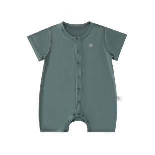 Oak mont婴儿连体衣夏季短袖天竹纤维哈衣爬服单排扣宝宝外出服