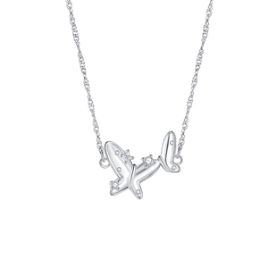 KLINKLIN蝴蝶锆石项链女生轻奢小众高级感甜美珍珠气质百搭锁骨链