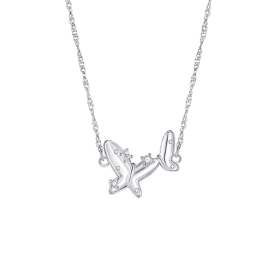 KLINKLIN蝴蝶锆石项链女生轻奢小众高级感甜美珍珠气质百搭锁骨链