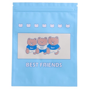 卡通小熊盲盒钥匙扣汽车挂件儿童零食铝膜密封袋手伴糖果自粘袋子