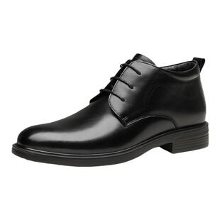 红蜻蜓男鞋冬季新款商务高帮皮鞋男真皮系带耐磨加绒保暖短靴棉鞋