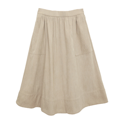 花吉核桃色半松紧日系半身裙