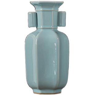 汝山明汝瓷仿古摆件贯耳瓶大师手作冰裂开片客厅收藏汝窑经典花瓶