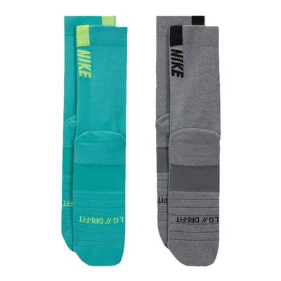耐克男女高筒两双装跑步袜