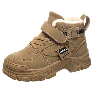 芭芭鸭2025冬季新款儿童棉鞋男童鞋子女童运动鞋加绒加厚大棉冬鞋