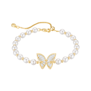 EAUFLORA双生蝴蝶珍珠手链轻奢小众精致礼物女2025新款闺蜜手饰