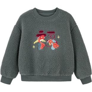 【非遗联名】迷你巴拉巴拉男女童卫衣国风冬新年红色加绒厚上衣