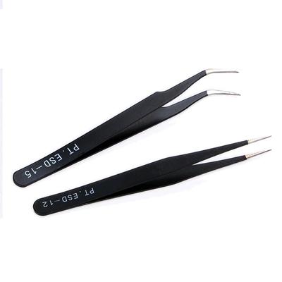 钢碳镊子防静电黑色薄款医用居家