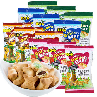 马来西亚进口零食 EGO金小熊灌心饼干夹心饼20包怀旧网红休闲零食
