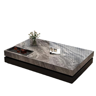 现代极简岩板茶几意式大尺寸轻奢简约客厅家用高端小户型方形茶几