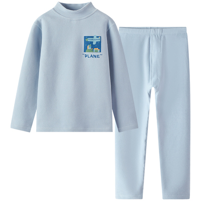 英博伦纯棉加厚内衣套装中领男童