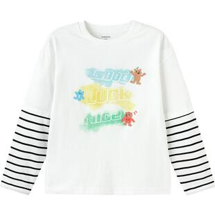 巴拉巴拉亲子装男童长袖t恤假两件上衣春秋款童装儿童纯棉打底衫