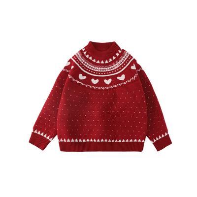 女童加绒毛衣秋冬2025新款儿童洋气加厚针织衫大童女孩上衣冬装潮