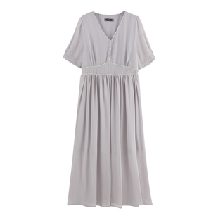 胖MM大码连衣裙夏季气质女装新款显瘦连身裙绝美雪纺仙女微胖裙子