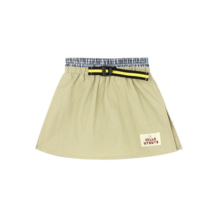 大耳象女童撞色腰头裙裤2026春夏新款宝儿工装风休闲百搭薄短裙子